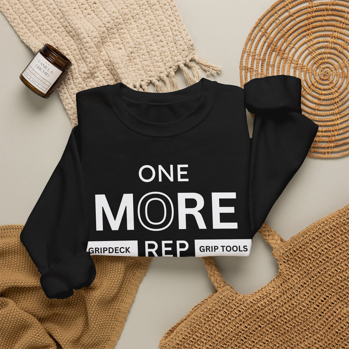 White One More Rep GripDeck Crewneck Sweatshirt
