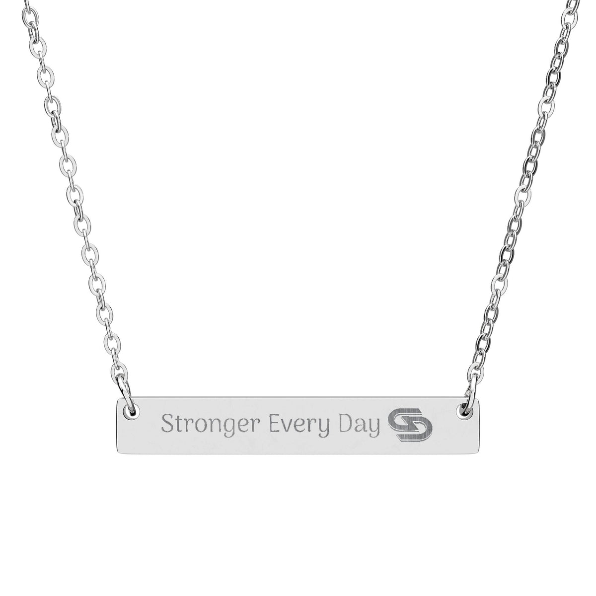 GripDeck Engraved Horizontal Bar Necklace
