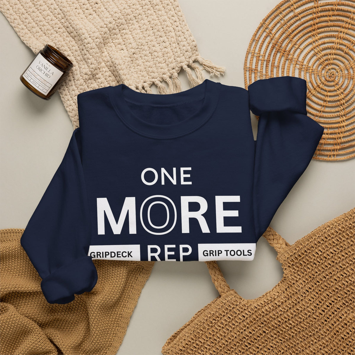 White One More Rep GripDeck Crewneck Sweatshirt