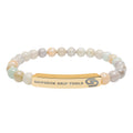 Natural Stone Stretch Bar Engraved GripDeck Bracelet