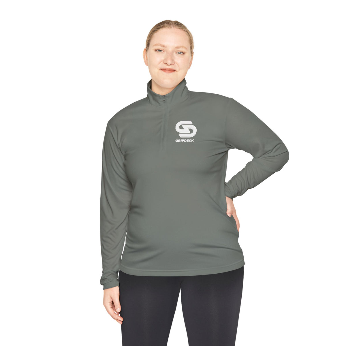 Unisex Minimalist Gripdeck Logo Quarter-Zip Pullover