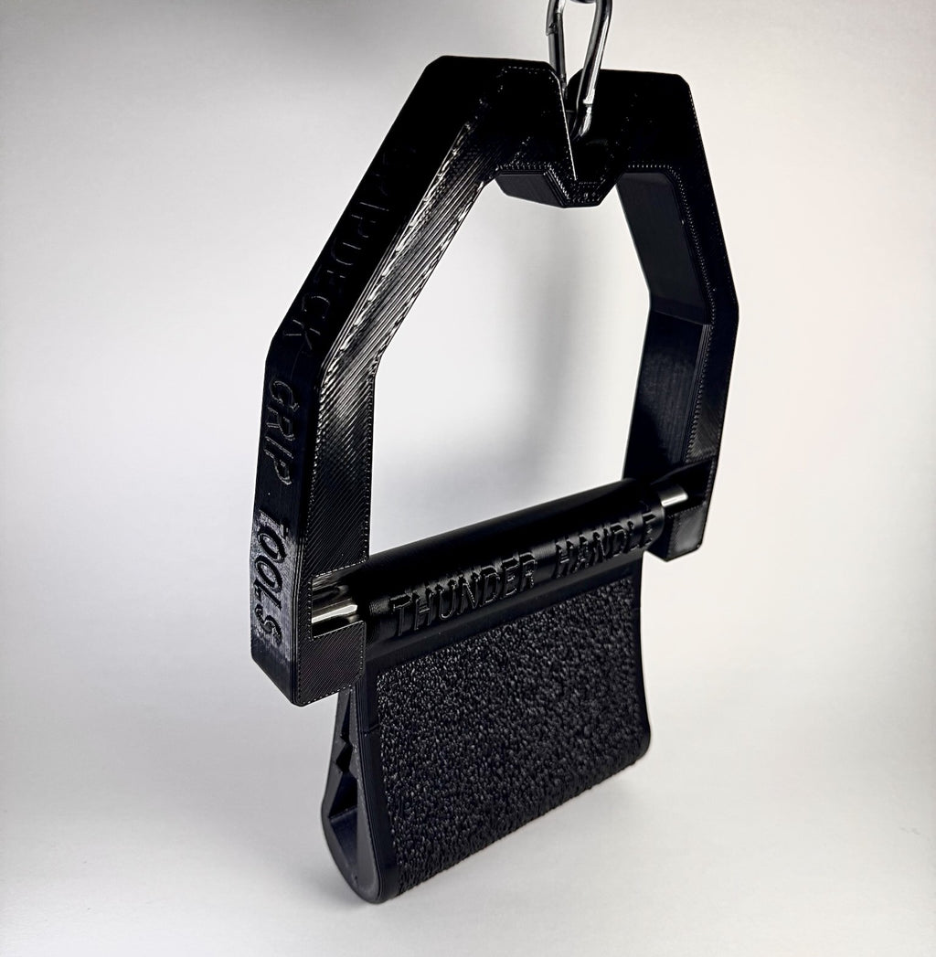 Gym d-ring set up with arm wrestling handles in a bundle