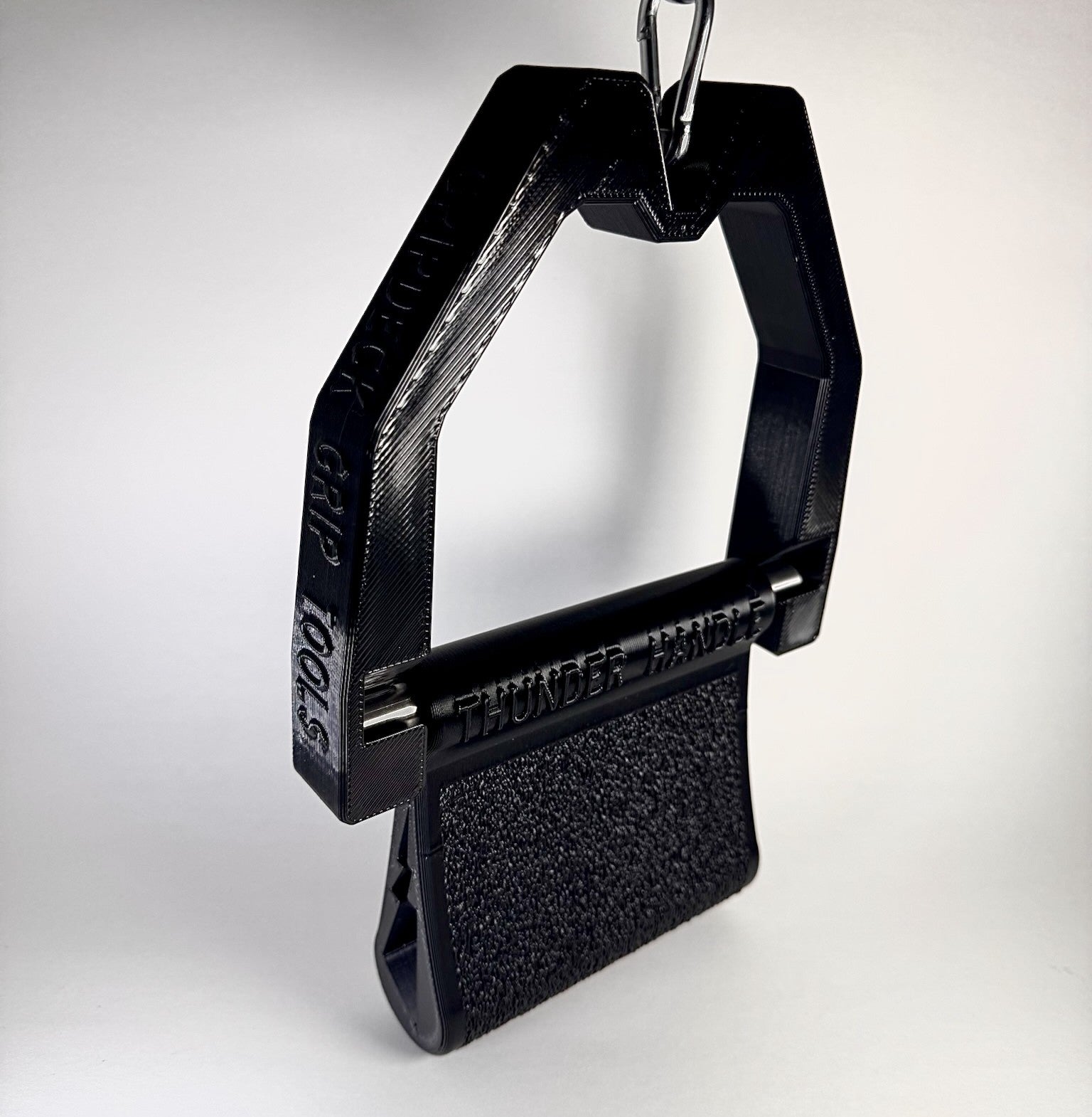 Gym d-ring set up with arm wrestling handles in a bundle